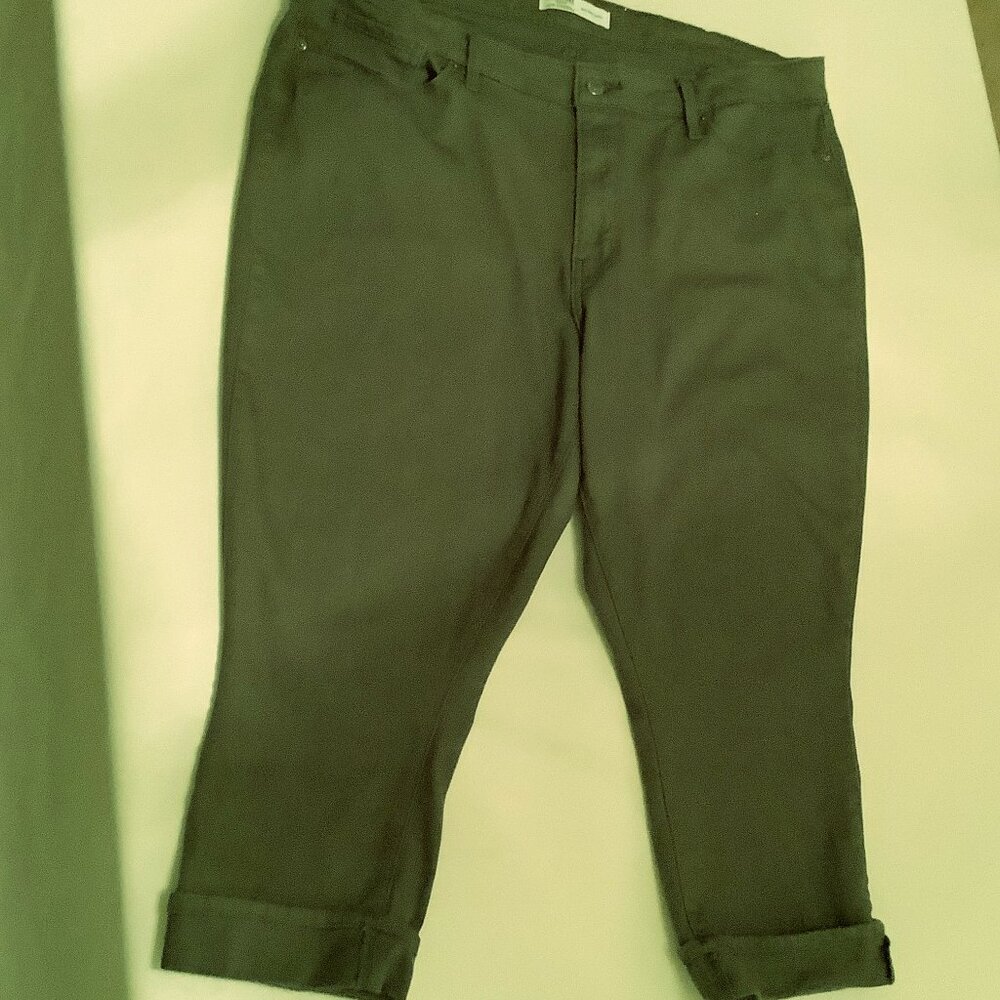 Levi Strauss Mid Rise Capri Signature Gold Olive Green Size 20 W35